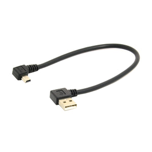 CY 90 Degree Angled Mini USB Male to USB 2.0 Male Data Cable - Black