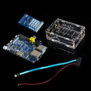 Bpi Board + IO Extension Board + SATA Cable + Acrylic Box Set for Banana Pi - Blue + Transparent