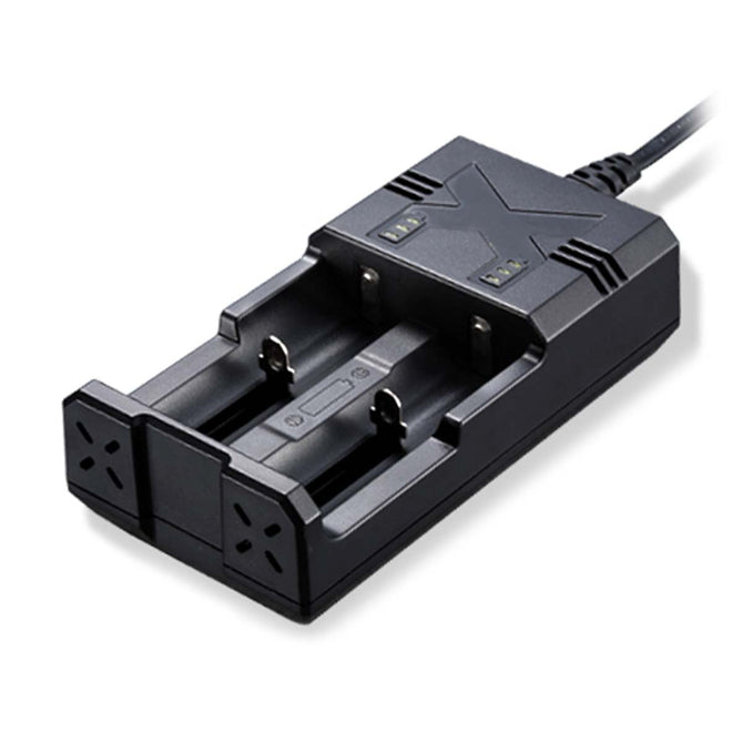 SKILHUNT M2 EU Plug 2-Slot Intelligent Battery Charger for 18650 / 14500 / 17670 + More - Black