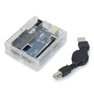 ATMEGA328 UNO R3 Development Board - Blue + Transparent