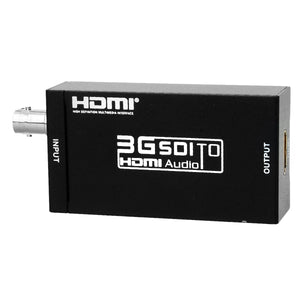 Mini 3G SDI to HDMI AV Sync Output HD Converter w/ EU Adapter - Black