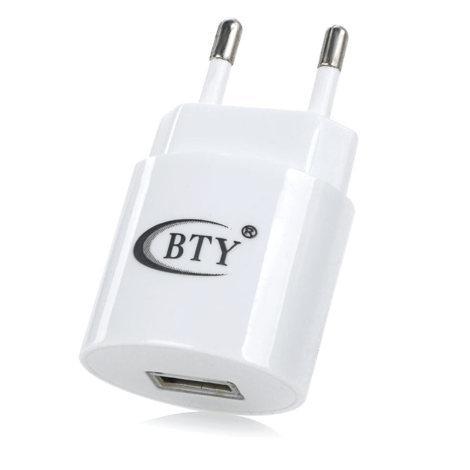 BTY BTY-M506 Universal 1.2A / 5V Power Adapter Charger w/ USB Port - White (100~240V / EU Plug)