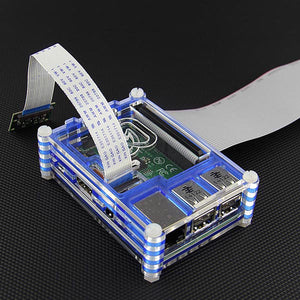 Acrylic Case for Raspberry Pi B+,2 Model B - Blue + Transparent