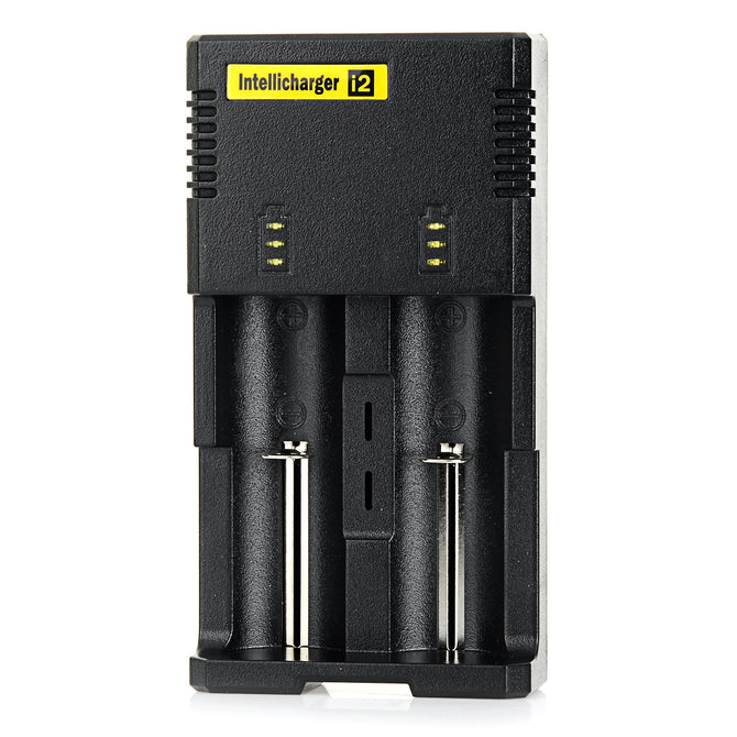 NiteCore I2 Dual-Slot Rechargeable Battery Charger - Black (UK Plug)