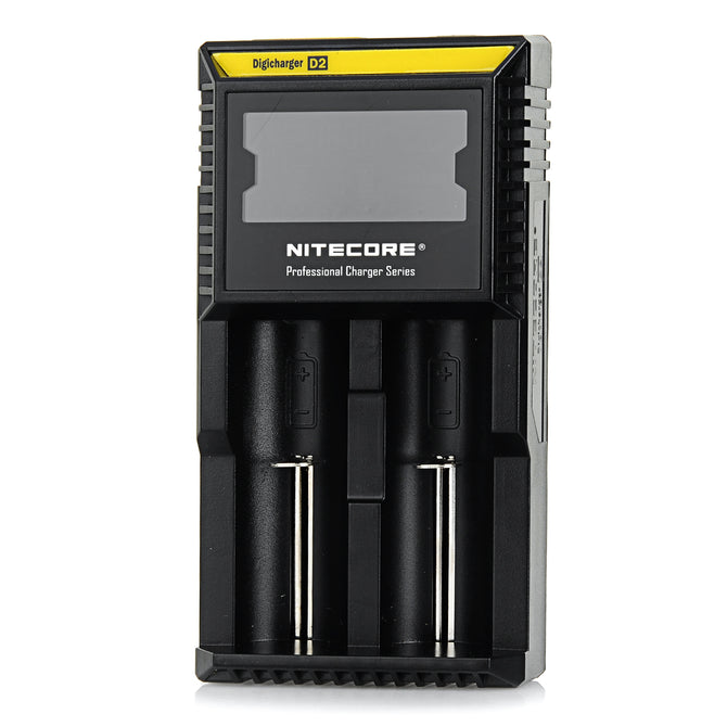 NiteCore D2 2.2" LCD 2-Slot Battery Charger - Black (US Plugs)