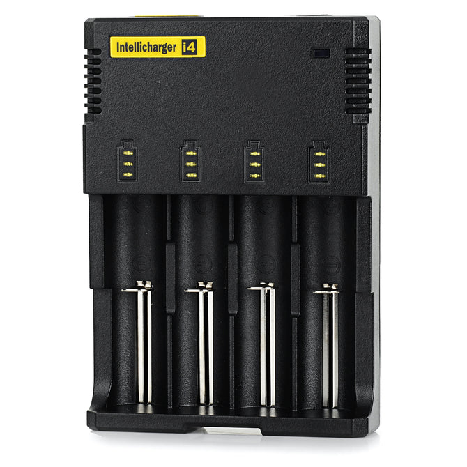 NiteCore I4 4-Slot Rechargeable Battery Charger - Black (US Plugs)