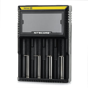 NiteCore D4 3.3" LCD 4-Slot Battery Charger - Black (UK Plug)