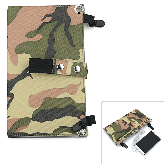 Portable 2-Folding 10W 5V USB 2.0 Solar Panel Charger - Camouflage