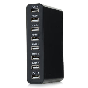 Universal 8-Port Desktop USB 2.0 Charger - Black (US Plugs / 100~240V)
