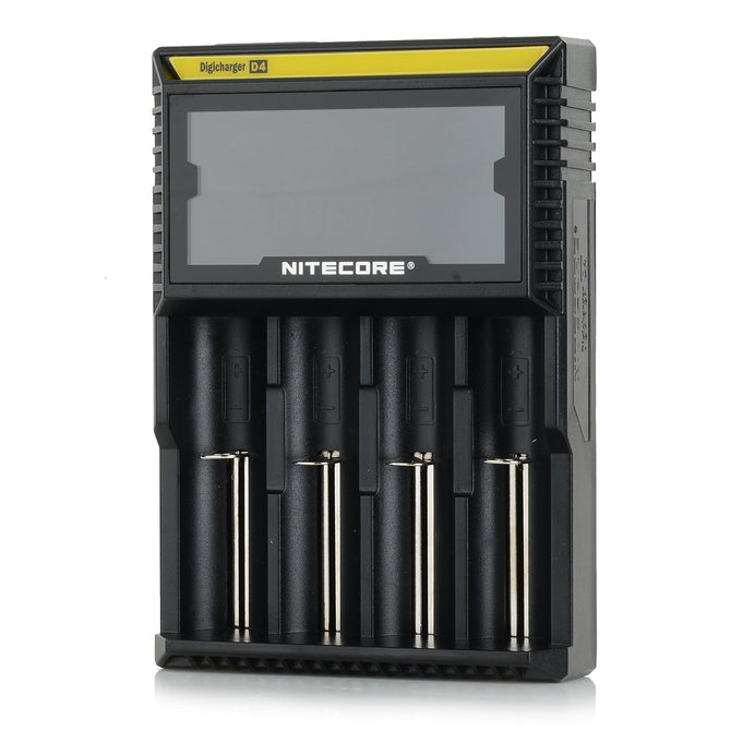 NiteCore D4 3.3" LCD 4-Slot Battery Charger - Black (EU Plug)
