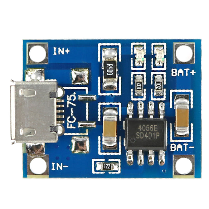 TP4056 DIY 1A Micro USB Battery Charging Board Charger Module - Blue
