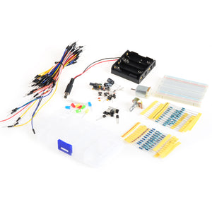 400-Hole Breadboard Board + Cables + Resistors + LEDs - Multicolored