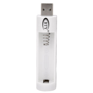 BTY-824 USB 5V Powered Single Slot AA / AAA Battery Charger - White