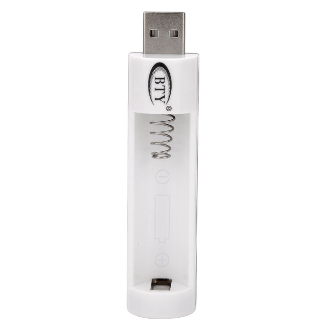 BTY-824 USB 5V Powered Single Slot AA / AAA Battery Charger - White