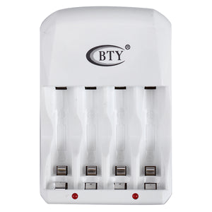 BTY C804U 4-Slot AA / AAA Battery Charger w/ USB - White (US Plugs)