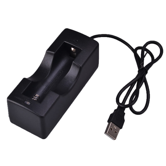 SingFire USB Powered 5V Single-Slot 18650 Battery Charger - Black