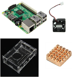 4-in-1 Raspberry Pi 2 Model B & Acrylic Shell & Fan & Heat Sink Set