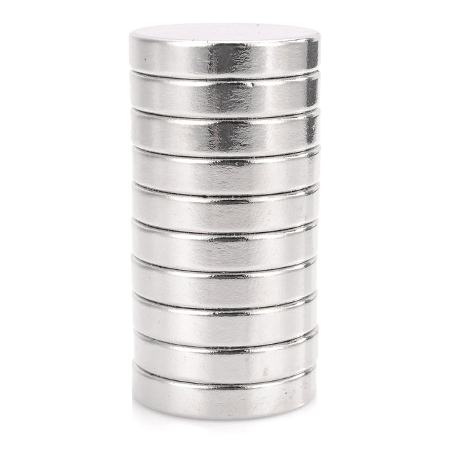 NdFeB N35 Round Magnets - Silver (20*4 mm / 10PCS)