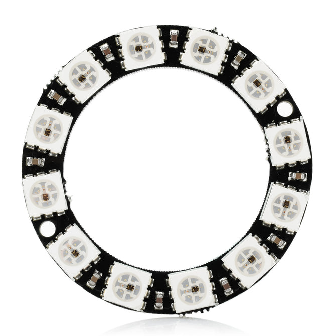 WS2812 5050 RGB 12-LED Round Lamp Development Board - Black