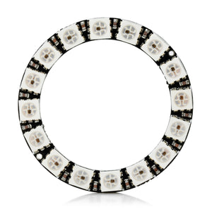 WS2812 5050 RGB 16-LED Round Lamp Development Board - Black