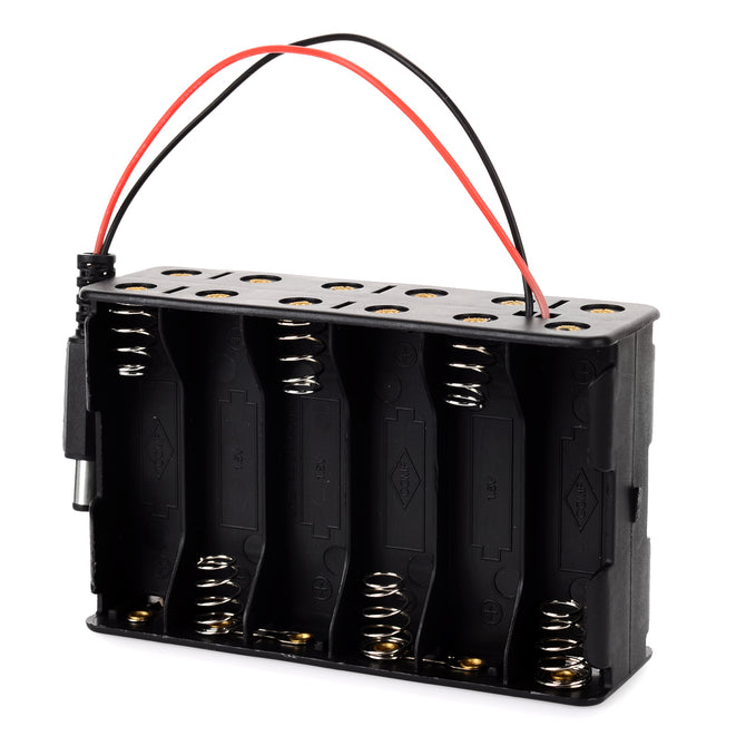 DIY 18V 12*AA Batteries Power Supply Box for Arduino - Black