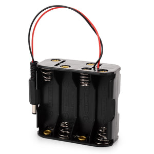 DIY 12V 8 * AA Batteries Power Supply Box for Arduino - Black