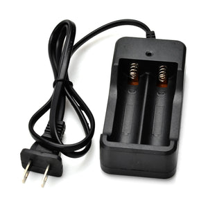 US Plugs 2-Slot 18650 Li-ion Battery Charger - Black