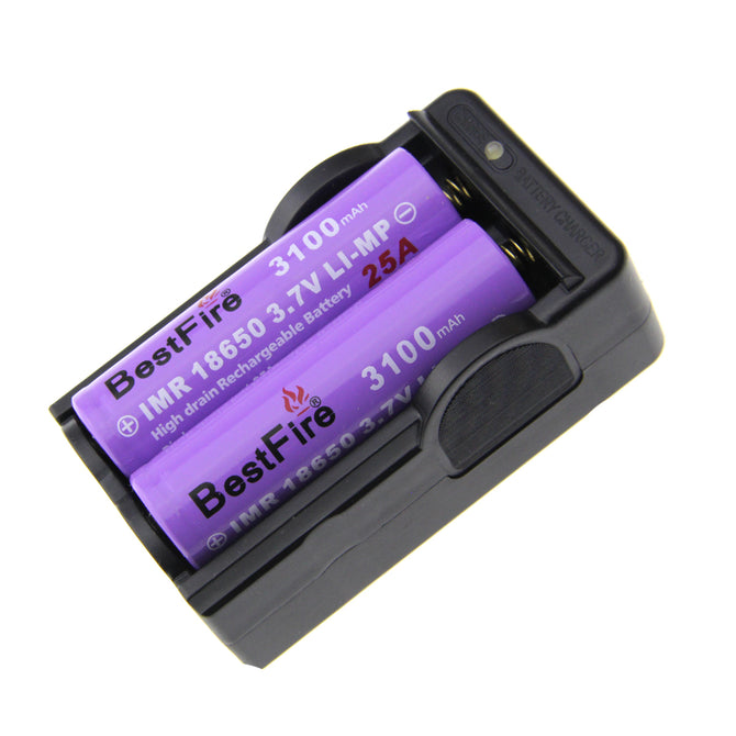 BestFire 18650 Battery Charger w/ 2*3.7V 3100mAh 18650 Batteries