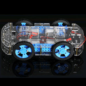 4-Wheel Intelligent Car Learning Kit - Translucent White + Blue