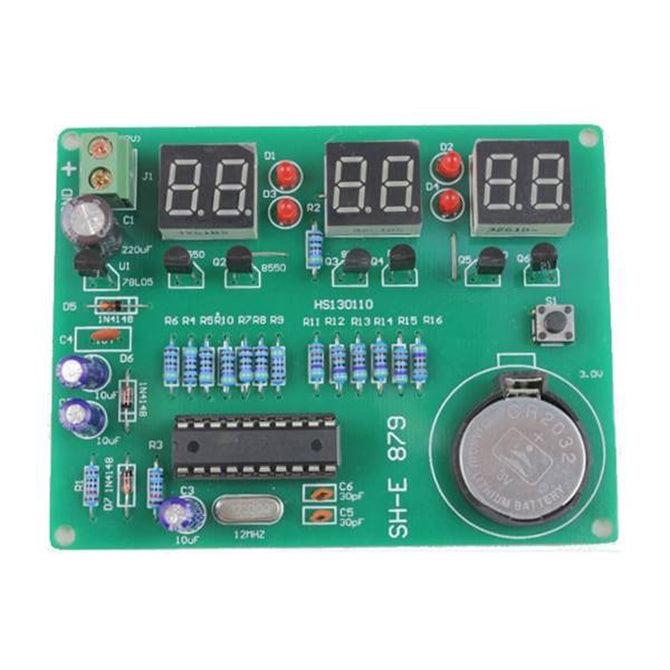ZnDiy-BRY AT89C2051 DIY 6-Digital LED Electronic Clock Kit (DC 6~12V)