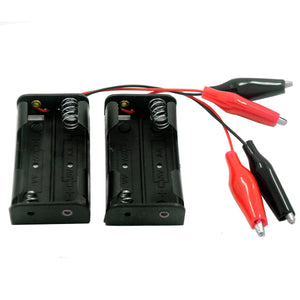 2-Slot AA Battery Holder w/ Alligator Clip Test Lead Cable (3V / 2PCS)