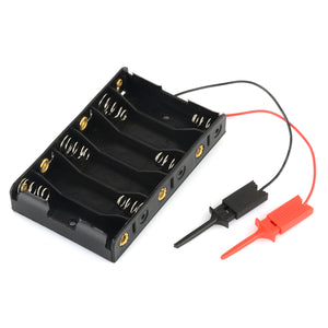 6*1.5V 6-Slot AA Battery Holder w/ Test Probe for Arduino
