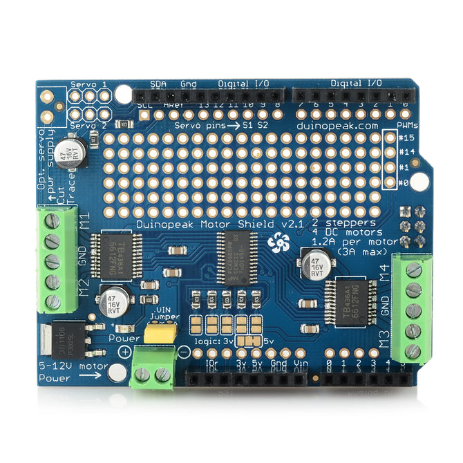 Motor Driver Shield V2 Expansion Board for Arduino - Blue