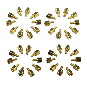 DIY M2.5*5 + 5mm Hex Brass Standoff Spacers for PCB Board (40PCS)