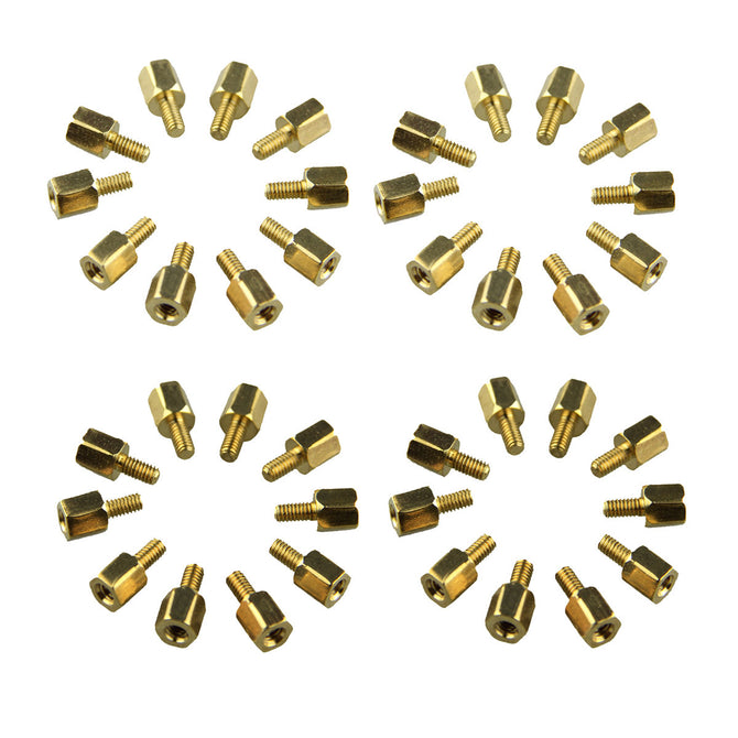DIY M2.5*5 + 5mm Hex Brass Standoff Spacers for PCB Board (40PCS)