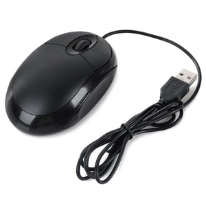 USB Wired Optical 800dpi Mouse for Desktop / Laptop Computer - Black