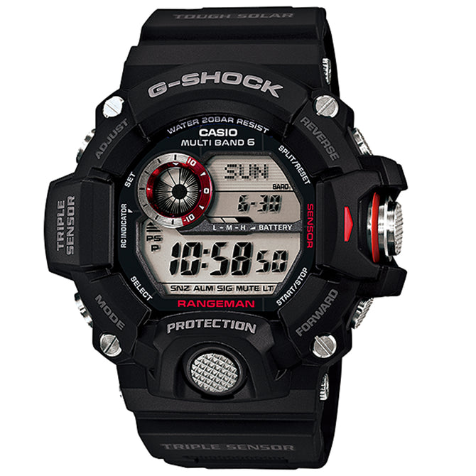 Genuine Casio GW-9400-1 Stainless Steel Solar Sport Wrist Watch - Black