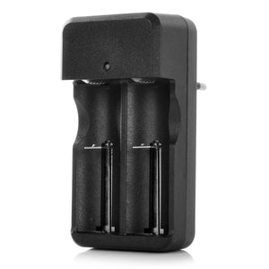 4.2V 500mAh Dual Slot 18650 Li-ion Battery Charger - Black (EU Plug)