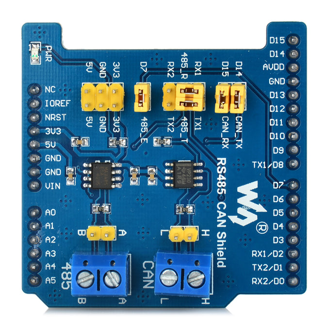 Waveshare RS485 CAN Shield for Arduino - Blue + Yellow