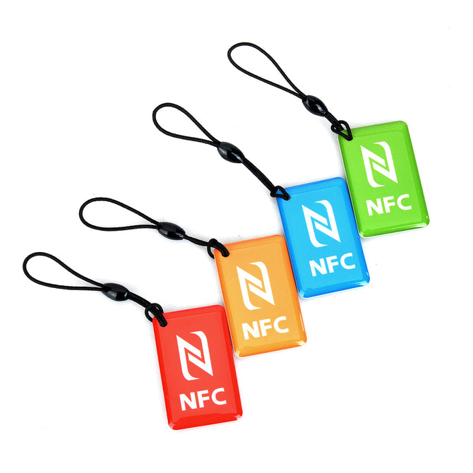 NTAG216 NFC Erasable Tags for Android Phone - Blue + Multicolor (4PCS)