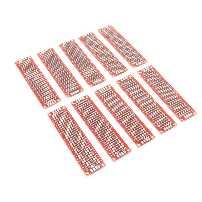 Double Side Prototype PCB Breadboards - Red (2*8cm / 10PCS)