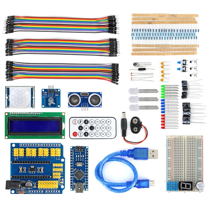Nano BreadBoard Kit w/ IO Board / Sensors / LCD Module / Tutorial