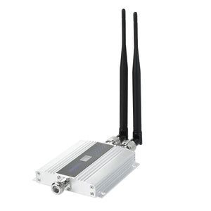 GSM WCDMA Phone Signal Amplifier Booster w/ 0.6" LCD - Silver + Black