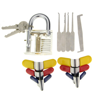 Practice Padlock + Single Hook Pick Tool + Padlock Shims Set