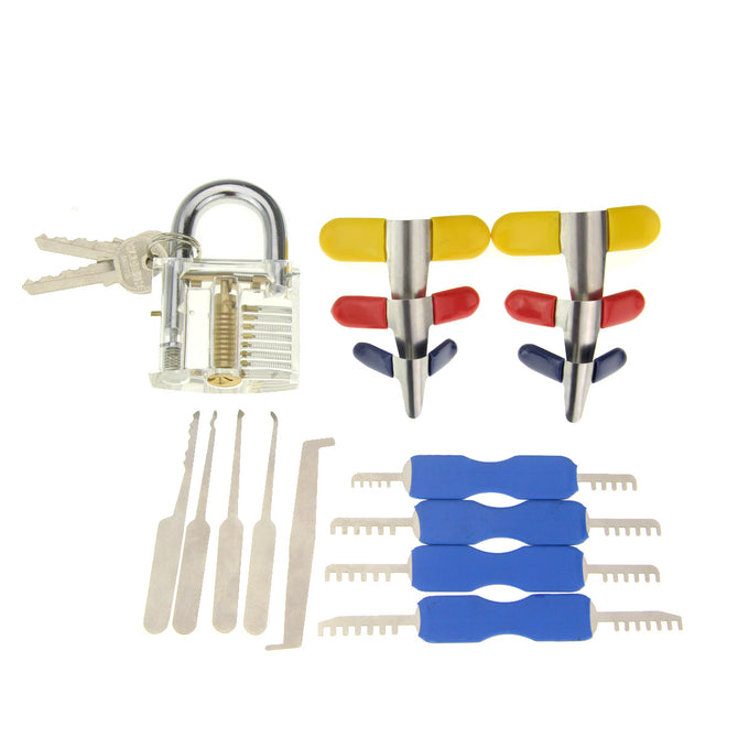 Practice Padlock + Single Hook Pick Tool + Lock Pick Set