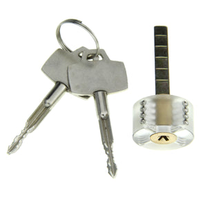 Cross Lockpick Training Lock w/ Keys - Transparent + Golden