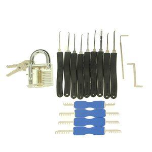Transparent Practice Padlock Lock Pick Set