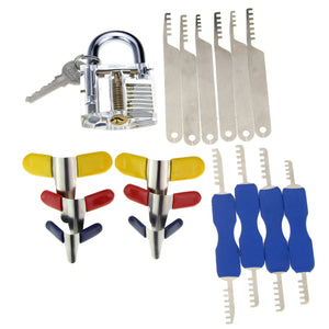 Slotted Practice Padlock + Padlock Shims + Lock Pick Set