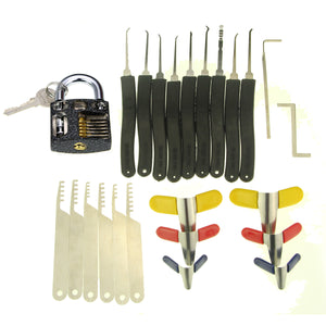 Slotted Practice Padlock Advanced 9-Piece Lock Picks Set