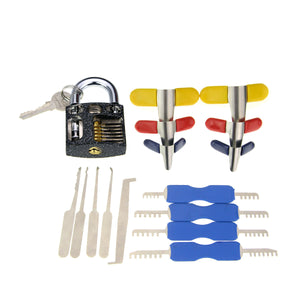 Slotted Practice Padlock + Hook Pick + Padlock Shim + Lock Pick